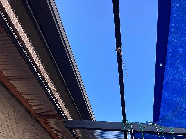 波板欠損部の見上げ写真