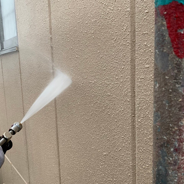 本巣郡北方町で外壁塗装前の高水圧洗浄